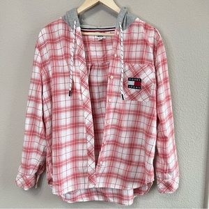 Tommy jeans hooded flannel shirt